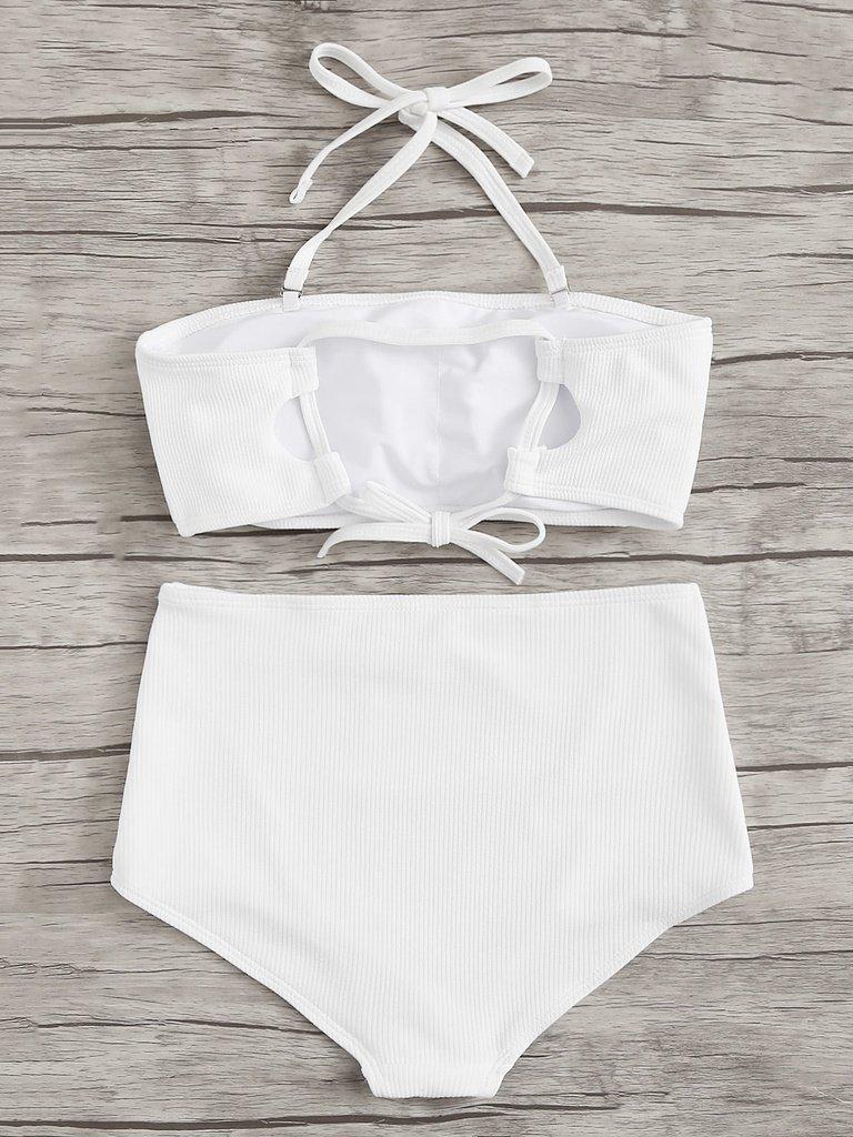 High Waist Halter Bikini Set--Des Mess