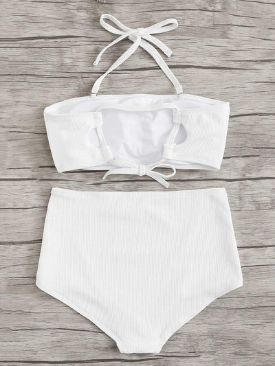 High Waist Halter Bikini Set--Des Mess
