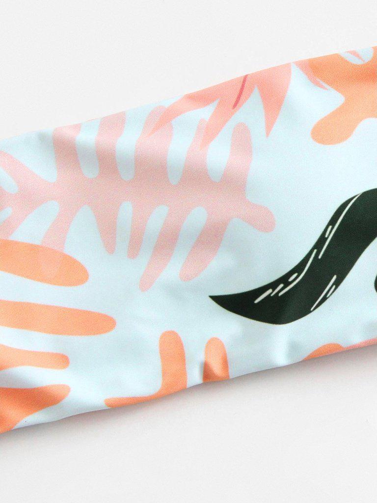 Palm Print Off The Shoulder Bikini Set-swimwear-Des Mess