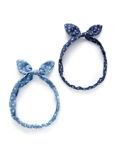 Star Print Knot Ear Headband 2pcs-hair-Des Mess