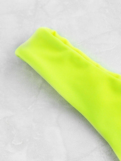 Neon Plunge Neckline High Leg Bikini Set-swimwear-Des Mess