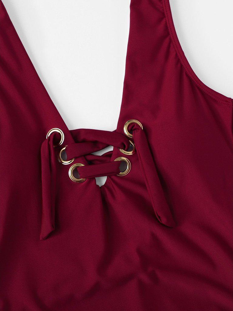 Lace-Up Swimsuit-swimwear-Des Mess
