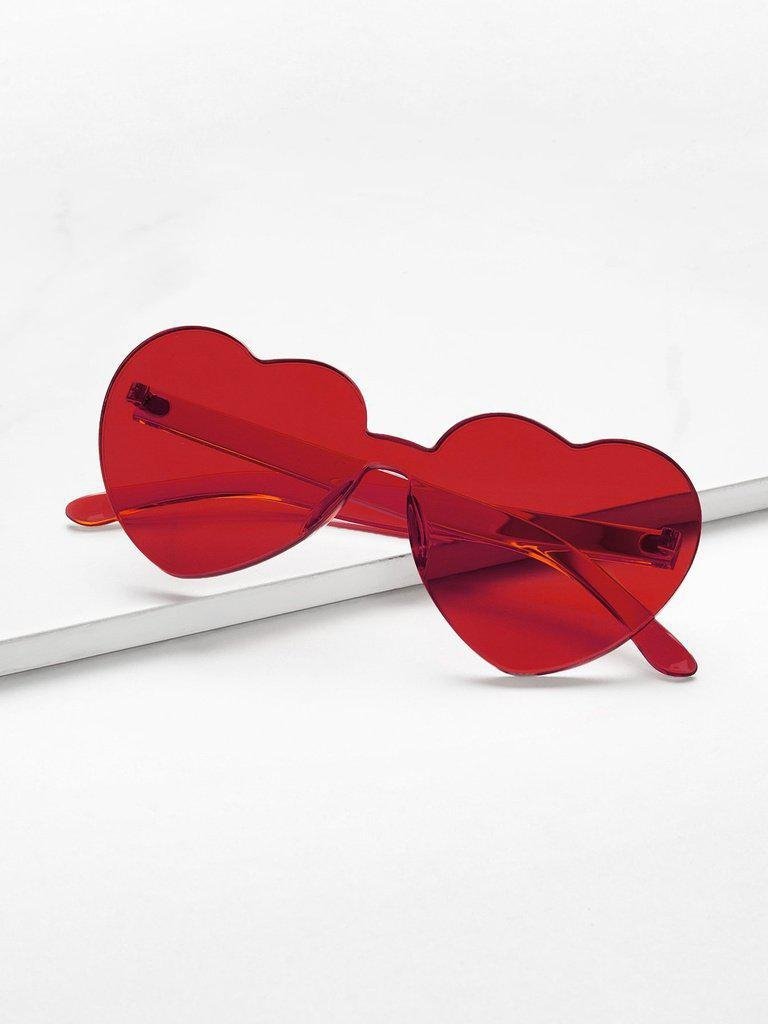 Heart Shaped Flat Lens Sunglasses-accessories-Des Mess