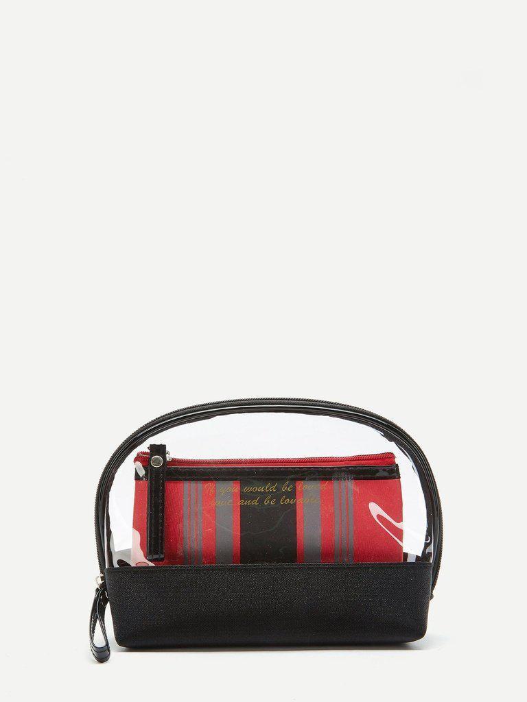 Striped Makeup Bag 2pcs-makeup-Des Mess