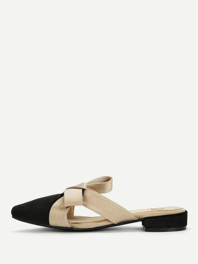 Knot Design Pointed Toe Slippers-shoes-Des Mess