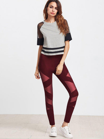 Mesh Insert Bandage Leggings-bottom-Des Mess