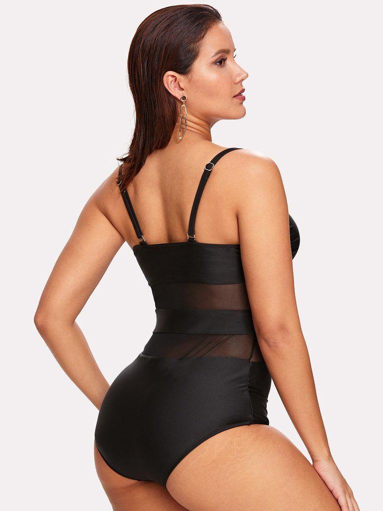Mesh Panel Swimsuit-swimwear-Des Mess