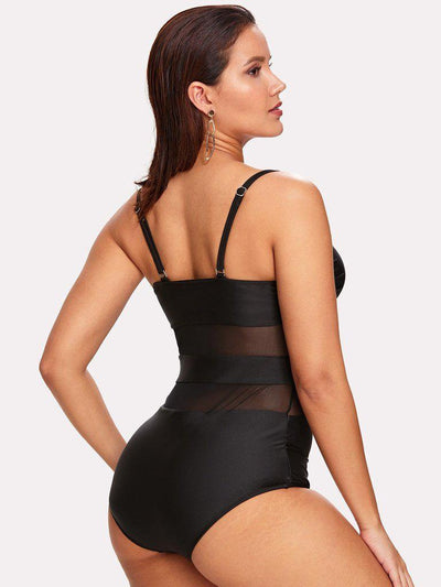 Mesh Panel Swimsuit-swimwear-Des Mess