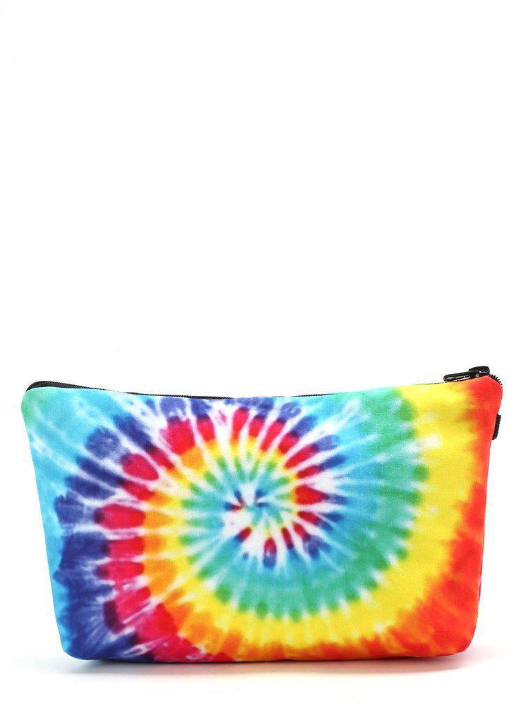 Rainbow Spiral Tie Dye Makeup Bag-makeup-Des Mess