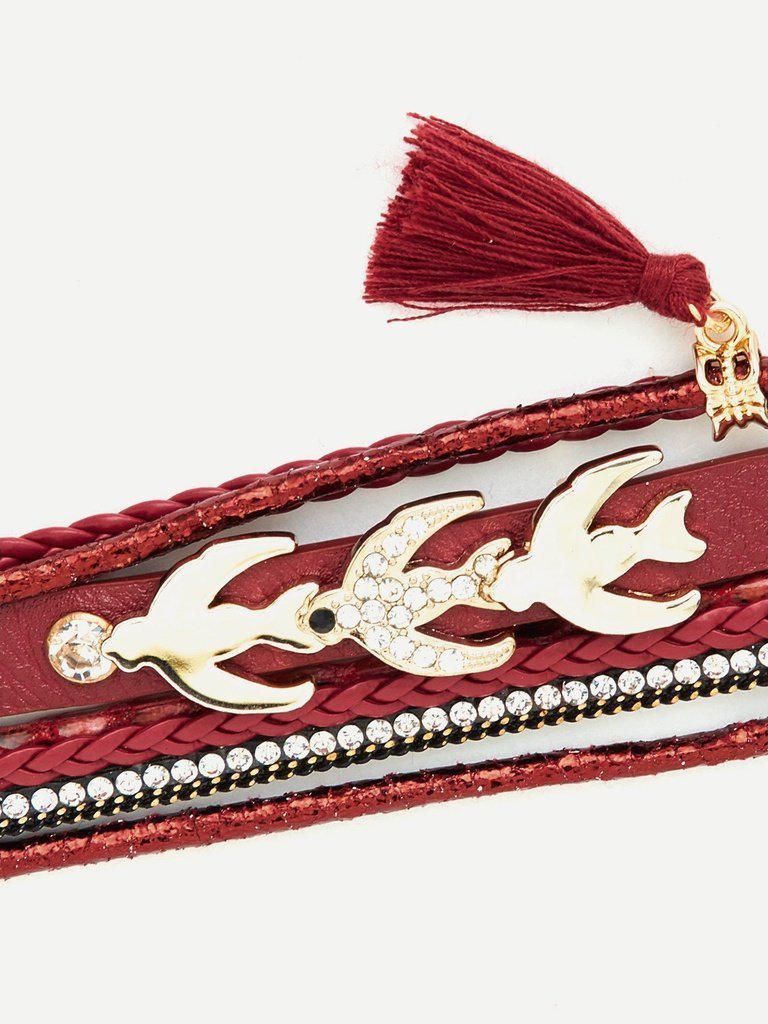 Bird Decorated Mulch Layer Bracelet--Des Mess