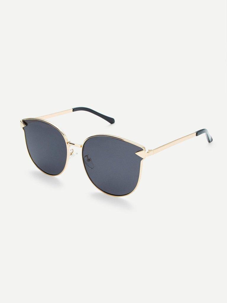 Metal Frame Flat Lens Sunglasses-accessories-Des Mess