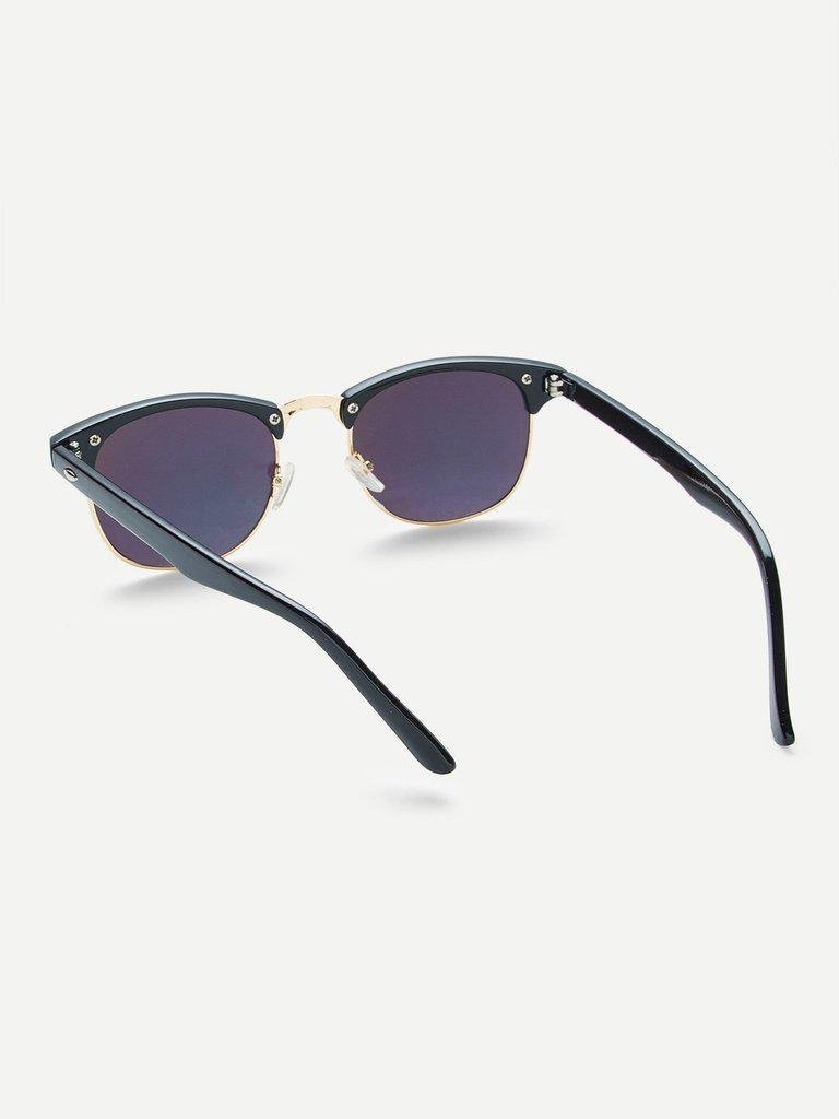 Browline Frame Mirrored Lenses Sunglasses-accessories-Des Mess