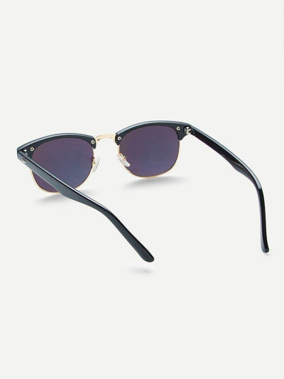 Browline Frame Mirrored Lenses Sunglasses-accessories-Des Mess