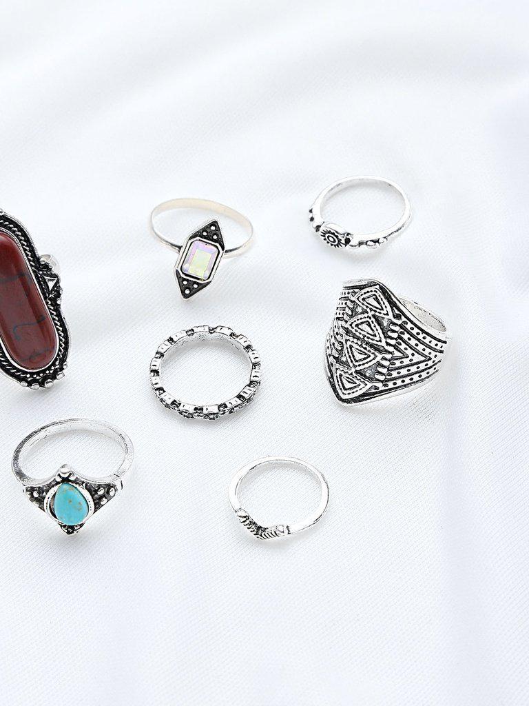 Gemstone Design Ring Set-jewelry-Des Mess