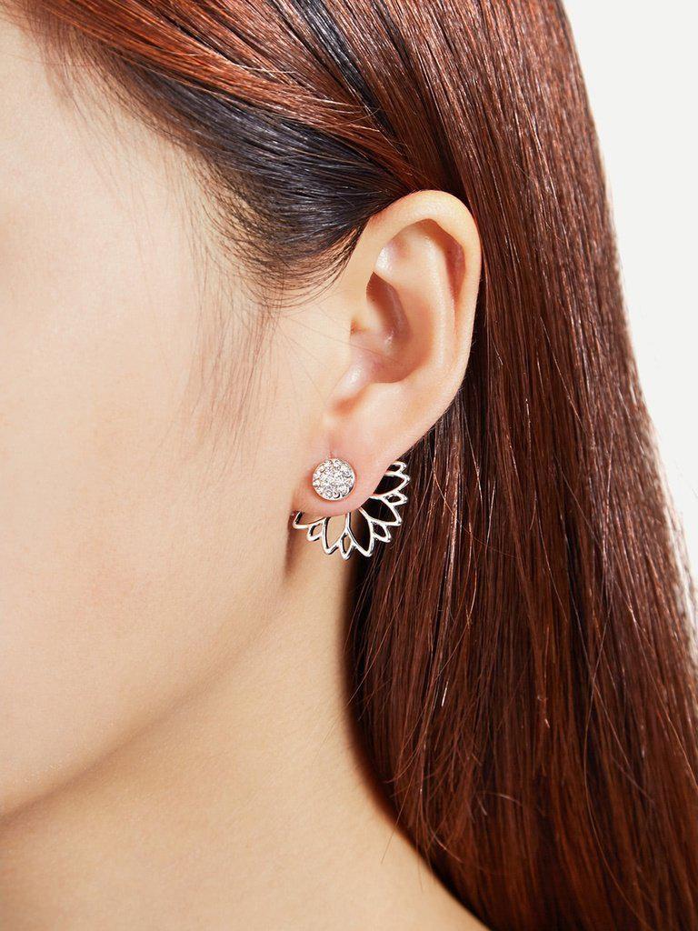 Open Lotus Flower Stud Earrings-jewelry-Des Mess