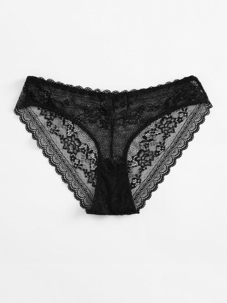 Scalloped Floral Lace Panty-lingerie-Des Mess