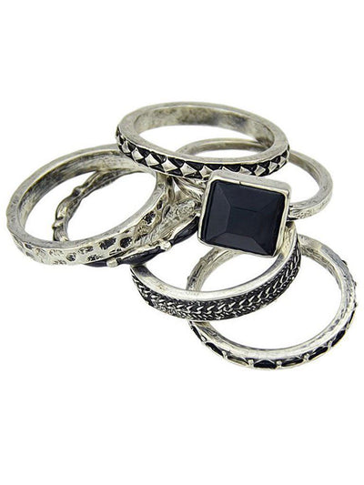 Four Pieces At-silver Ring Set-jewelry-Des Mess