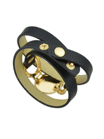 Black Multi-Layer Winding Wide Bracelet--Des Mess