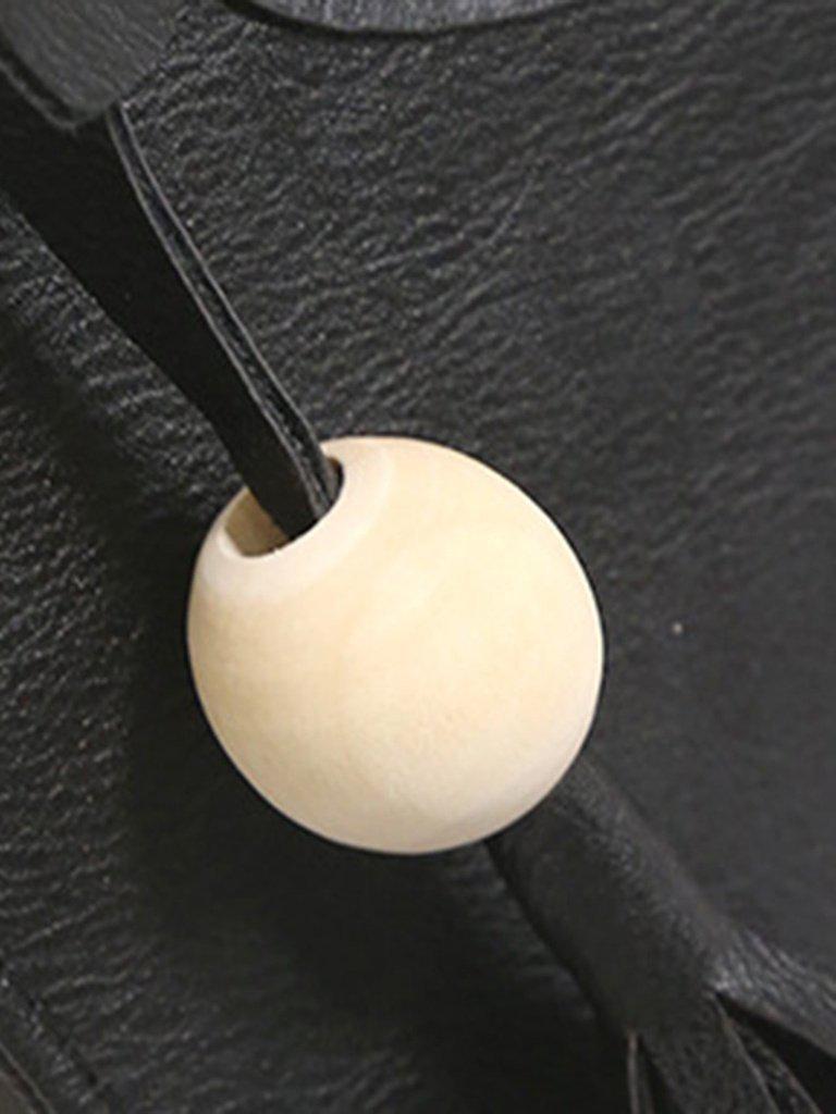 Tassel Detail Shoulder Bag With Cat Ear Handel-accessories-Des Mess
