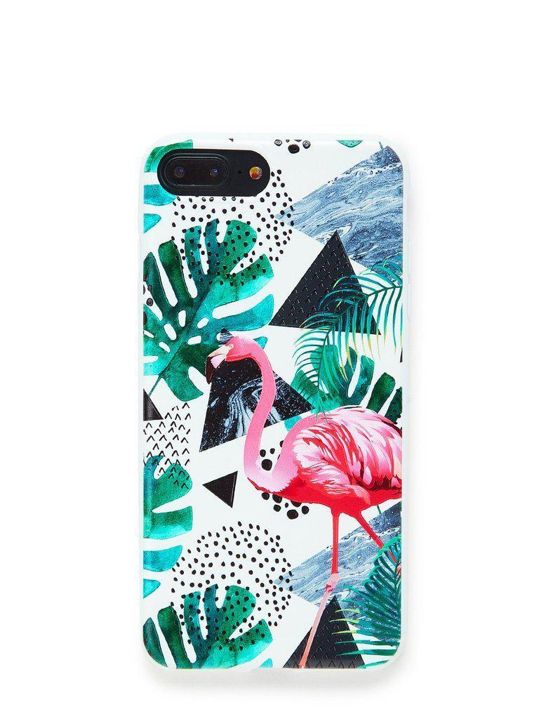 Flamingo & Leaves Print iPhone Case-others-Des Mess