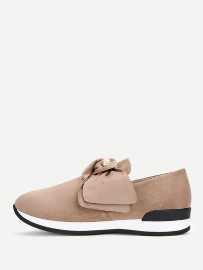 Bow Decorated Low Top Sneakers-shoes-Des Mess