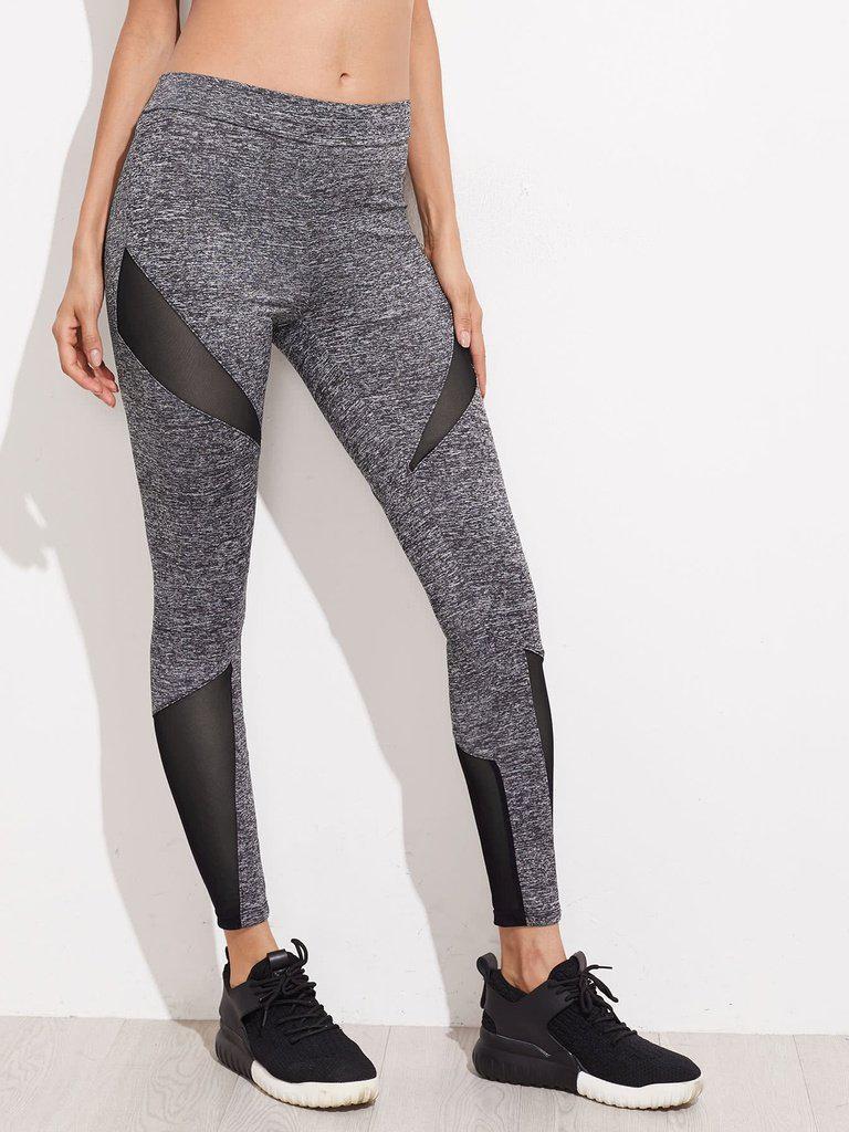 Mesh Insert Marled Knit Leggings-bottom-Des Mess