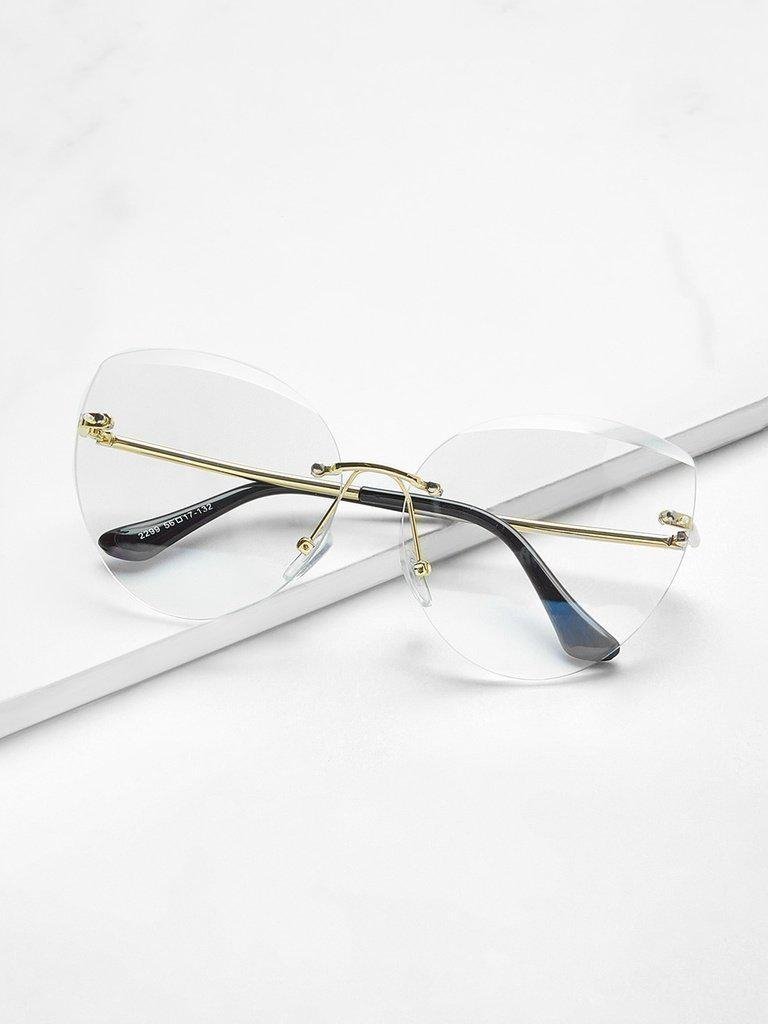 Rimless Cat Eye Glasses-accessories-Des Mess