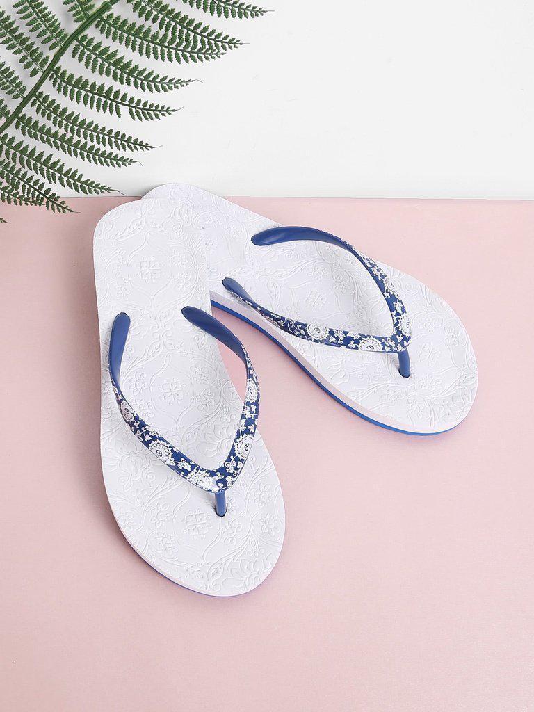 Porcelain Print Flip Flops-shoes-Des Mess