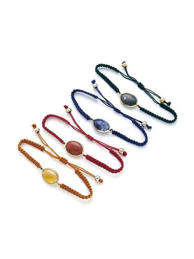 Woven Drawstring Bracelet Set 4pcs--Des Mess