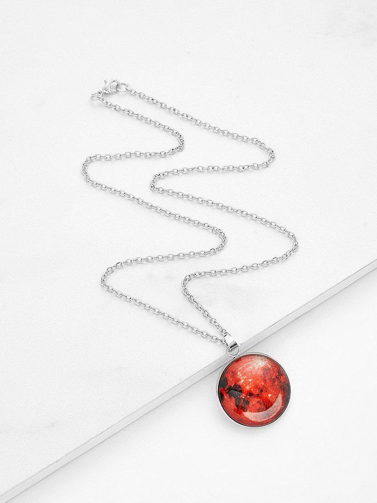 Luminous Round Pendant Link Necklace-jewelry-Des Mess