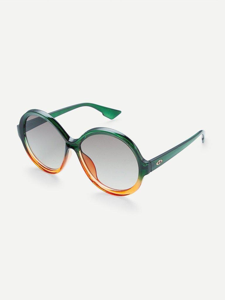 Two Tone Frame Round Lens Sunglasses-accessories-Des Mess