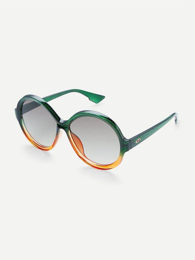 Two Tone Frame Round Lens Sunglasses-accessories-Des Mess