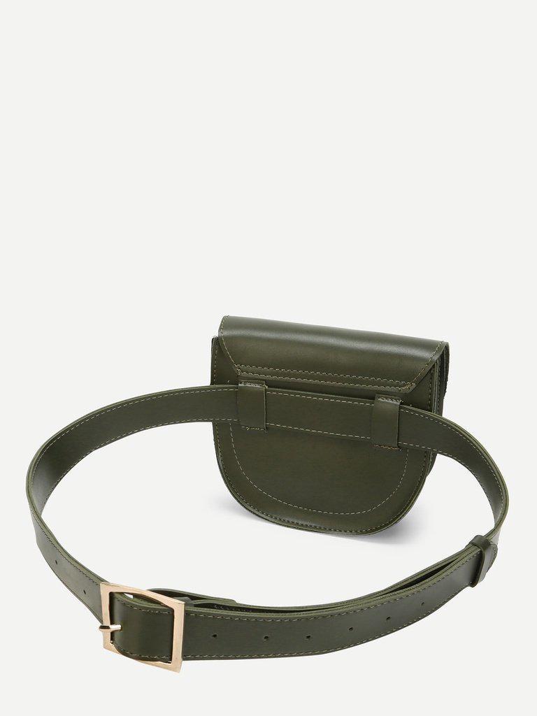Saddle Flap PU Bum Bag-accessories-Des Mess