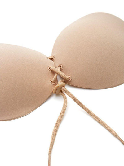 Seamless Lace Up Push Up Self Adhesive Bra-lingerie-Des Mess