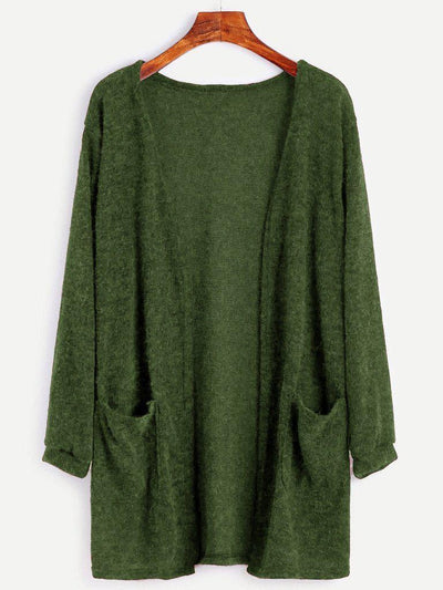 Open Front Sweater With Pockets-outerwear-Des Mess