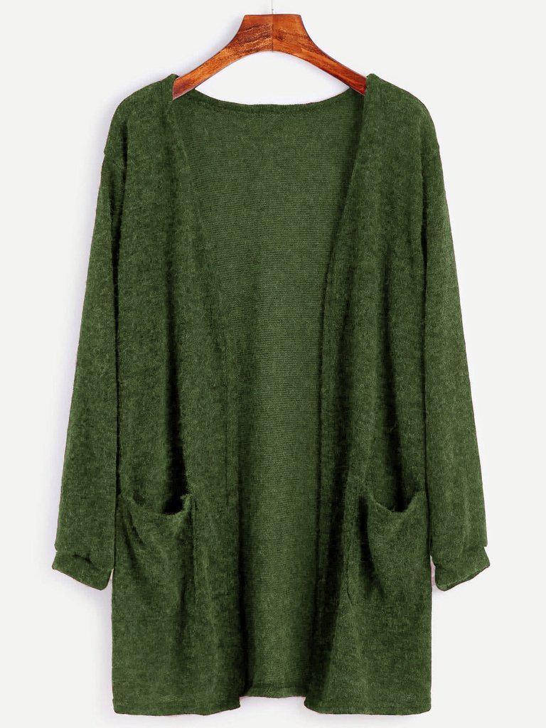 Open Front Sweater With Pockets-outerwear-Des Mess