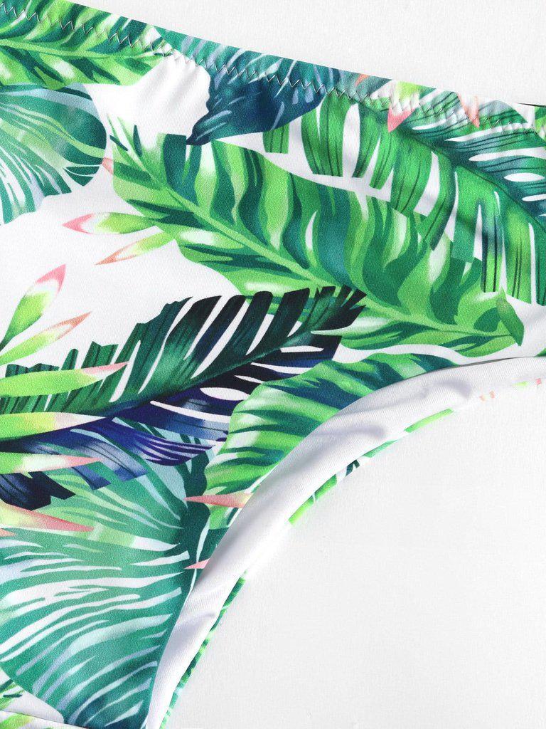 Palm Print Wrap Self Tie Bikini Set--Des Mess