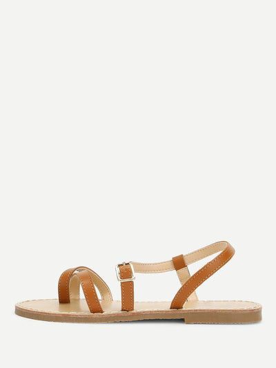 Toe Ring Strappy Flat Sandals-shoes-Des Mess