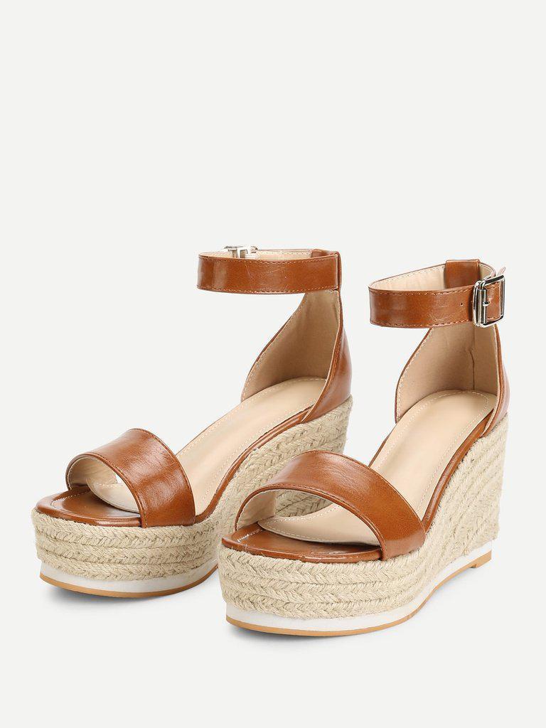 Ankle Strap Espadrille Wedges-shoes-Des Mess