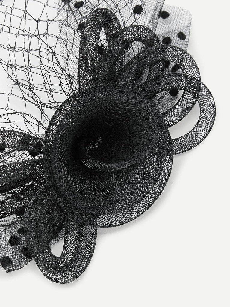 Polka Dot & Net Detail Hair Fascinator-hair-Des Mess