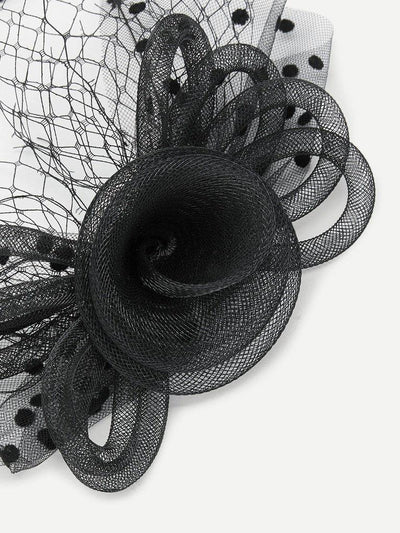 Polka Dot & Net Detail Hair Fascinator-hair-Des Mess
