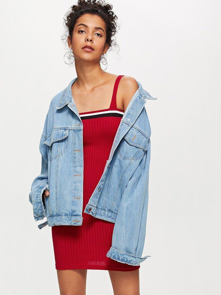 Striped Form Fitting Ribbed Dress-sportswear-Des Mess