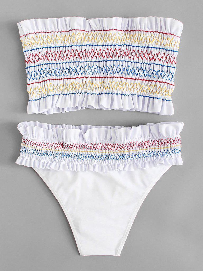 Ruched Bandeau Bikini Set-swimwear-Des Mess