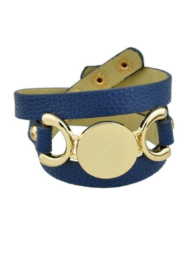 Blue Multi-Layer Winding Wide Bracelet--Des Mess