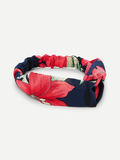 Flower Print Twist Headband-hair-Des Mess