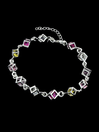 New Wrist Band Silver Color Bracelet--Des Mess