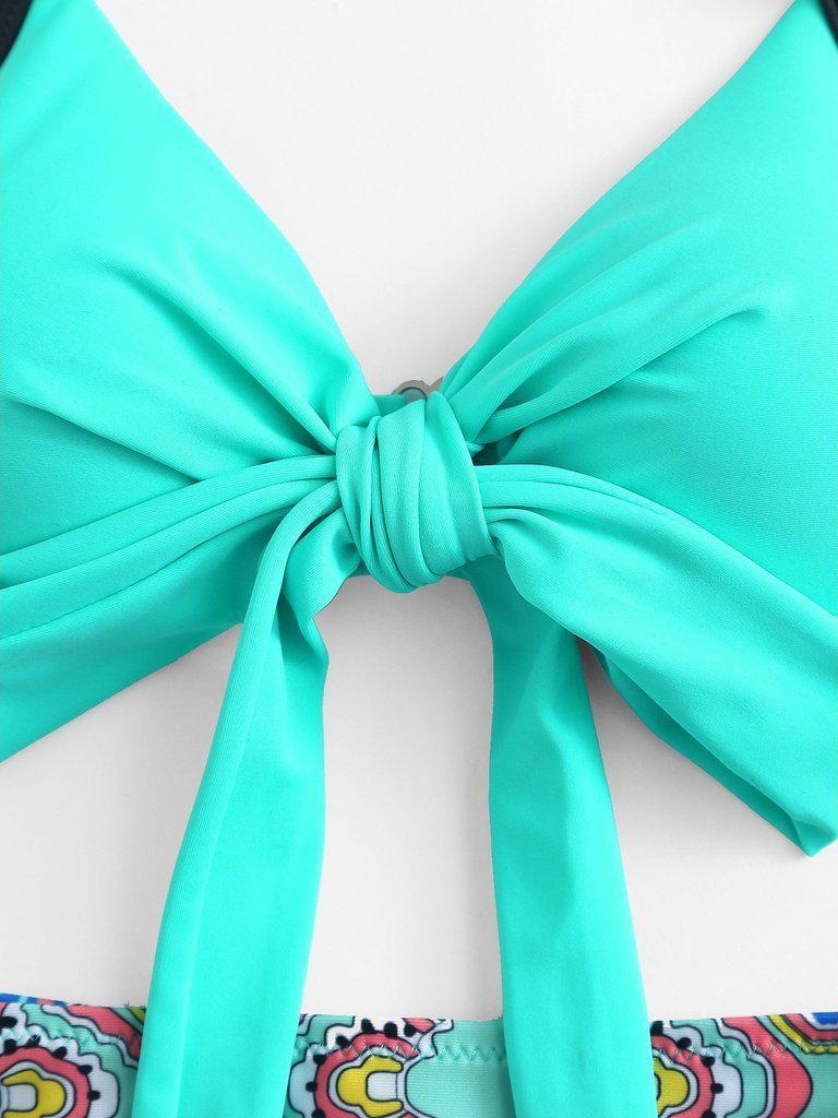 Bow Tie Halter Bikini Set-swimwear-Des Mess
