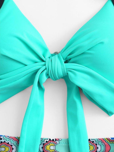 Bow Tie Halter Bikini Set-swimwear-Des Mess