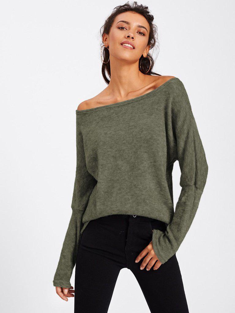 Batwing Sleeve Sweater-outerwear-Des Mess