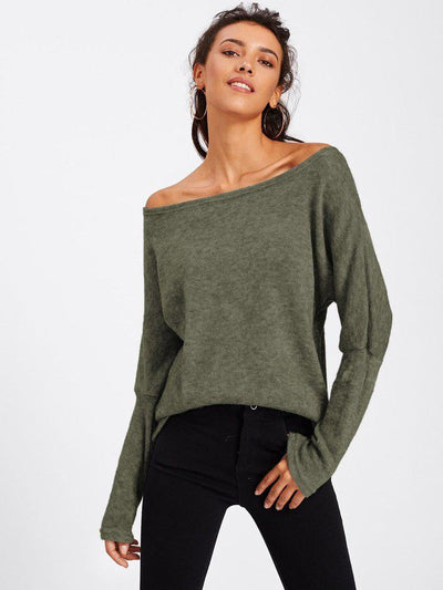 Batwing Sleeve Sweater-outerwear-Des Mess
